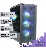 Робоча станція PowerUp Desktop #743 Core i5 14600K/32 GB/SSD 512GB/GeForce RTX 5060 8GB