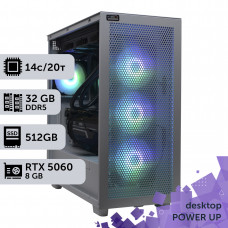 Робоча станція PowerUp Desktop #743 Core i5 14600K/32 GB/SSD 512GB/GeForce RTX 5060 8GB
