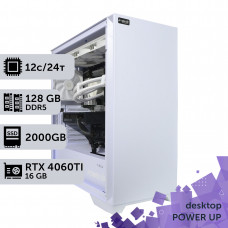 Робоча станція PowerUp Desktop #590 Ryzen 9 7900x/128 GB/SSD 2TB/GeForce RTX 4060Ti 16GB