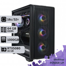 Робоча станція PowerUp Desktop #576 Ryzen 9 7950x/64 GB/SSD 1TB/GeForce RTX 5080 16GB