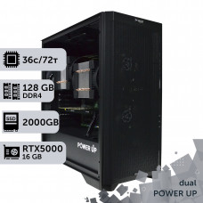 Двопроцесорна робоча станція PowerUp #497 Xeon Gold 6354 x2/128 GB/SSD 2TB/NVIDIA Quadro RTX5000 16GB