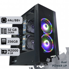 Двопроцесорна робоча станція PowerUp #267 Xeon E5 2699 v4 x2/32 GB/SSD 256GB/NVIDIA Quadro M2000 4GB