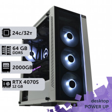 Робоча станція PowerUp Desktop #386 Core i9 14900K/64 GB/SSD 2TB/GeForce RTX 4070 Super 12GB