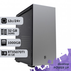 Робоча станція PowerUp Desktop #643 Ryzen 9 9900x/32 GB/SSD 1TB/GeForce RTX 5070Ti 16GB