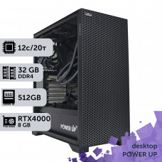 Робоча станція PowerUp Desktop #461 Core i7 12700K/32 GB/SSD 512GB/NVIDIA Quadro RTX4000 8GB