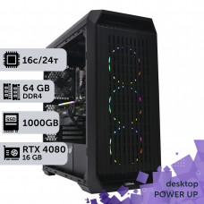 Робоча станція PowerUp Desktop #195 Core i7 13700K/64 GB/HDD 2 TB/SSD 1TB/GeForce RTX 4080 Super 16GB