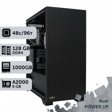 Двопроцесорна робоча станція PowerUp #435 AMD EPYC 7F72 x2/128 GB/SSD 1TB/NVIDIA Quadro RTX A2000 6GB