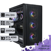 Робоча станція PowerUp Desktop #538 Core Ultra 9 285K/192 GB/HDD 4 TB/SSD 2TB/GeForce RTX 4090 24GB