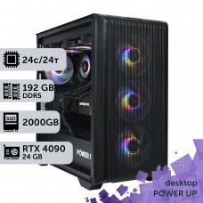 Робоча станція PowerUp Desktop #538 Core Ultra 9 285K/192 GB/HDD 4 TB/SSD 2TB/GeForce RTX 4090 24GB