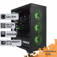 Комп'ютер Power Up #3 для 3D Max/Ryzen 9 7900x/64 GB/SSD 2TB/GeForce RTX 4060Ti 16GB