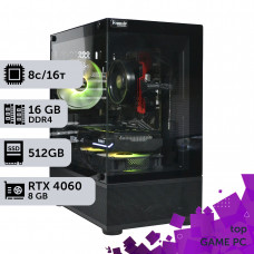 Ігровий комп'ютер GamePC TOP #387 Ryzen 7 8700F/16 GB/SSD 512GB/GeForce RTX 4060 8GB
