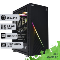 Ігровий комп'ютер GamePC Ultra #343 Core i7 13700F/64 GB/HDD 2 TB/SSD 1TB/GeForce RTX 4080 Super 16GB