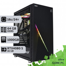 Ігровий комп'ютер GamePC Ultra #343 Core i7 13700F/64 GB/HDD 2 TB/SSD 1TB/GeForce RTX 4080 Super 16GB