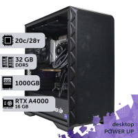 Робоча станція PowerUp Desktop #346 Core i7 14700K/32 GB/SSD 1TB/NVIDIA Quadro RTX A4000 16GB