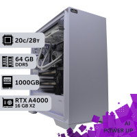 AI Workstation PowerUp #18 Core i7 14700K/64 GB/SSD 1TB/NVIDIA Quadro RTX A4000 16GB x2