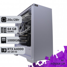 AI Workstation PowerUp #18 Core i7 14700K/64 GB/SSD 1TB/NVIDIA Quadro RTX A4000 16GB x2