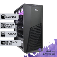 Робоча станція PowerUp Desktop #621 Core i5 14400F/64 GB/SSD 1TB/GeForce RTX 5070 12GB