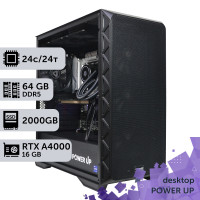 Робоча станція PowerUp Desktop #523 Core Ultra 9 285K/64 GB/SSD 2TB/NVIDIA Quadro RTX A4000 16GB