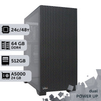 Двопроцесорна робоча станція PowerUp #228 Xeon E5 2690 v3 x2/64 GB/HDD 1 TB/SSD 512GB/NVIDIA Quadro RTX A5000 24GB