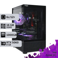 Ігровий комп'ютер GamePC TOP #525 Ryzen 5 8400F/16 GB/SSD 1TB/GeForce RTX 5060 8GB