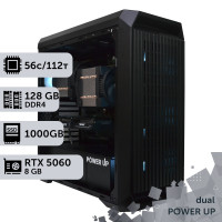 Двопроцесорна робоча станція PowerUp #567 AMD EPYC 7453 x2/128 GB/SSD 1TB/GeForce RTX 5060 8GB