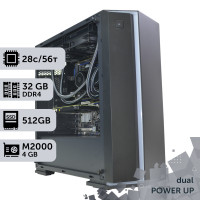 Двопроцесорна робоча станція PowerUp #422 Xeon E5 2690 v4 x2/32 GB/SSD 512GB/NVIDIA Quadro M2000 4GB