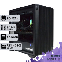 Робоча станція PowerUp Desktop #516 Core Ultra 7 265KF/64 GB/HDD 4 TB/SSD 2TB/GeForce RTX 4080 Super 16GB
