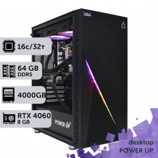 Робоча станція PowerUp Desktop #264 Ryzen 9 7950x/64 GB/SSD 4TB/GeForce RTX 4060 8GB
