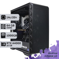 Робоча станція PowerUp Desktop #344 Core i5 14500/64 GB/SSD 1TB/NVIDIA Quadro RTX A4000 16GB