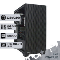 Двопроцесорна робоча станція PowerUp #536 AMD EPYC 7B13 x2/256 GB/SSD 2TB/GeForce RTX 4060Ti 16GB