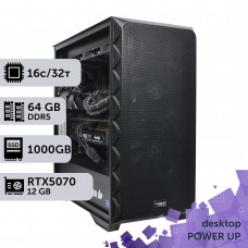 Робоча станція PowerUp Desktop #626 Ryzen 9 9950x/64 GB/SSD 1TB/GeForce RTX 5070 12GB