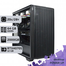 Робоча станція PowerUp Desktop #350 Core i7 14700K/64 GB/SSD 1TB/GeForce RTX 4070 Super 12GB