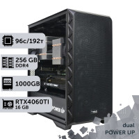 Двопроцесорна робоча станція PowerUp #400 AMD EPYC 7642 x2/256 GB/SSD 1TB/GeForce RTX 4060Ti 16GB
