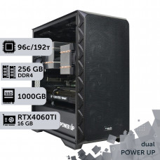 Двопроцесорна робоча станція PowerUp #400 AMD EPYC 7642 x2/256 GB/SSD 1TB/GeForce RTX 4060Ti 16GB
