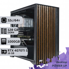 Робоча станція PowerUp Desktop #543 AMD Threadripper 3970X/128 GB/SSD 1TB/GeForce RTX 4070Ti Super 16GB