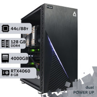 Двопроцесорна робоча станція PowerUp #366 Xeon E5 2699 v4 x2/128 GB/SSD 4TB/GeForce RTX 4060 8GB