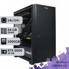 Робоча станція PowerUp Desktop #583 Core Ultra 5 245KF/64 GB/HDD 6 TB/SSD 1TB/NVIDIA Quadro RTX5000 16GB