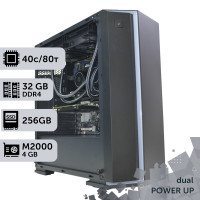 Двопроцесорна робоча станція PowerUp #157 Xeon E5 2673 v4 x2/32 GB/SSD 256GB/NVIDIA Quadro M2000 4GB