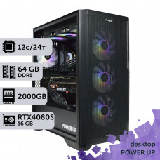 Робоча станція PowerUp Desktop #369 Ryzen 9 7900x/64 GB/SSD 2TB/GeForce RTX 4080 Super 16GB