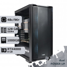 Двопроцесорна робоча станція PowerUp #511 AMD EPYC 7413 x2/128 GB/SSD 1TB/NVIDIA Quadro RTX4000 8GB