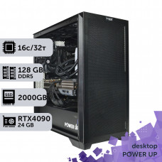 Робоча станція PowerUp Desktop #374 Ryzen 9 7950x/128 GB/SSD 2TB/GeForce RTX 4090 24GB