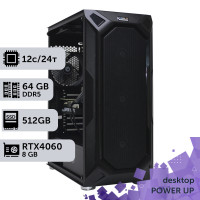 Робоча станція PowerUp Desktop #263 Ryzen 9 7900x/64 GB/SSD 512GB/GeForce RTX 4060 8GB