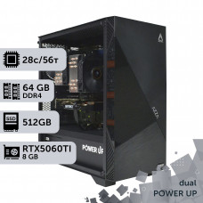 Двопроцесорна робоча станція PowerUp #541 Xeon E5 2690 v4 x2/64 GB/SSD 512GB/GeForce RTX 5060Ti 8GB