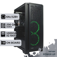 Сервер TOWER PowerUp #96 AMD EPYC 7713/256 GB/SSD 1TB х2 Raid/Int Video