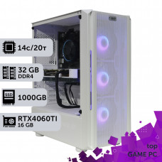 Ігровий комп'ютер GamePC TOP #333 Core i5 14500/32 GB/SSD 1TB/GeForce RTX 4060Ti 16GB
