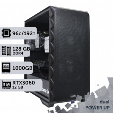 Двопроцесорна робоча станція PowerUp #380 AMD EPYC 7642 x2/128 GB/SSD 1TB/GeForce RTX 3060 12GB