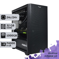 Робоча станція PowerUp Desktop #526 Core Ultra 9 285K/32 GB/SSD 1TB/NVIDIA Quadro P4000 8GB