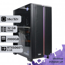 Робоча станція PowerUp Desktop #738 Ryzen 9 9950x/32 GB/SSD 2TB/GeForce RTX 5060Ti 8GB