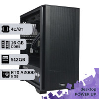 Робоча станція PowerUp Desktop #336 Core i3 14100F/16 GB/SSD 512GB/NVIDIA Quadro RTX A2000 6GB