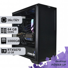 Робоча станція PowerUp Desktop #629 Ryzen 9 7950x/64 GB/SSD 1TB/GeForce RTX 5070 12GB